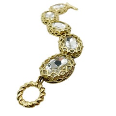 Christian Dior Bracelet tête de lampe vintage en cristal, années 1980