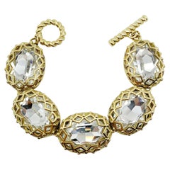 Vintage Christian Dior Crystal Headlight Bracelet 1980s