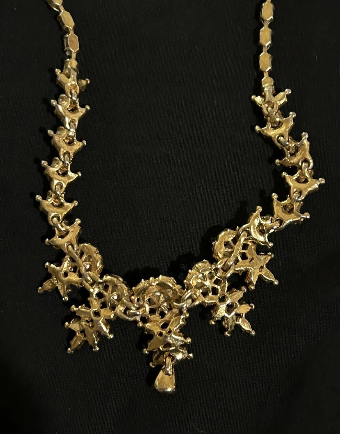 Vintage Christian Dior by Mitchel Maer Crystal  Necklace For Sale 8