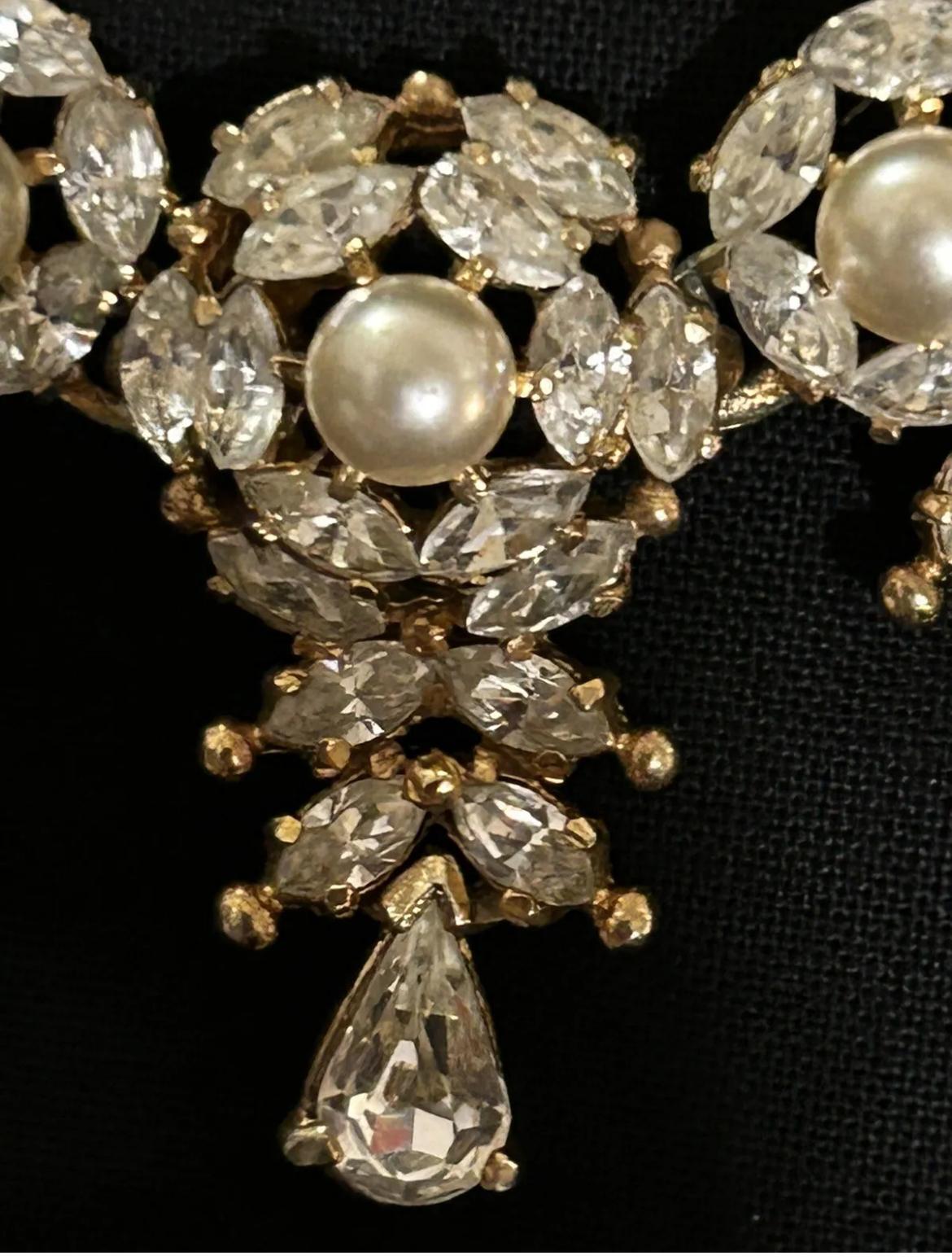 Vintage Christian Dior by Mitchel Maer Kristall-Kristall  Halskette im Angebot 5