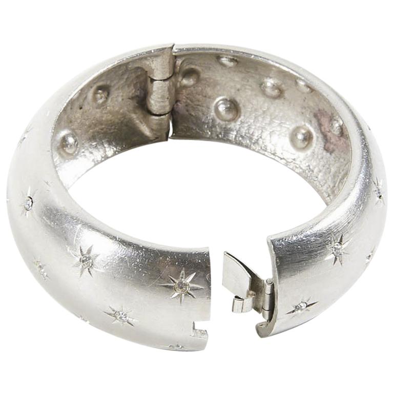 Vintage Christian Dior Cuff with Rhinestones For Sale