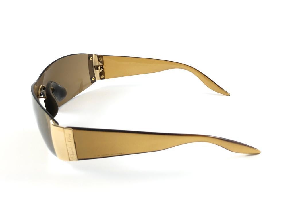 Brown Vintage Christian Dior Demonia Wrap Galliano Era Sunglasses Fall 2000 Y2K