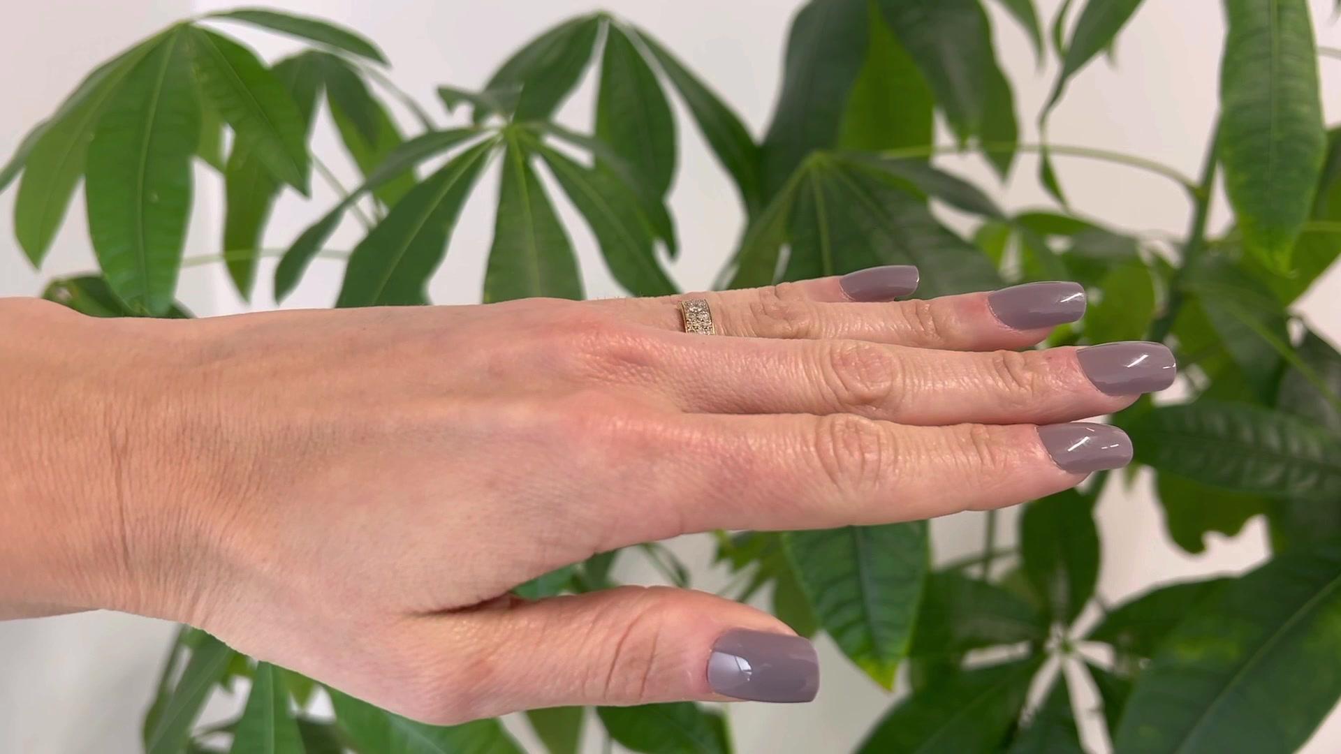 Vintage Christian Dior Diamond 18 Karat Yellow Gold Cable Chain Ring