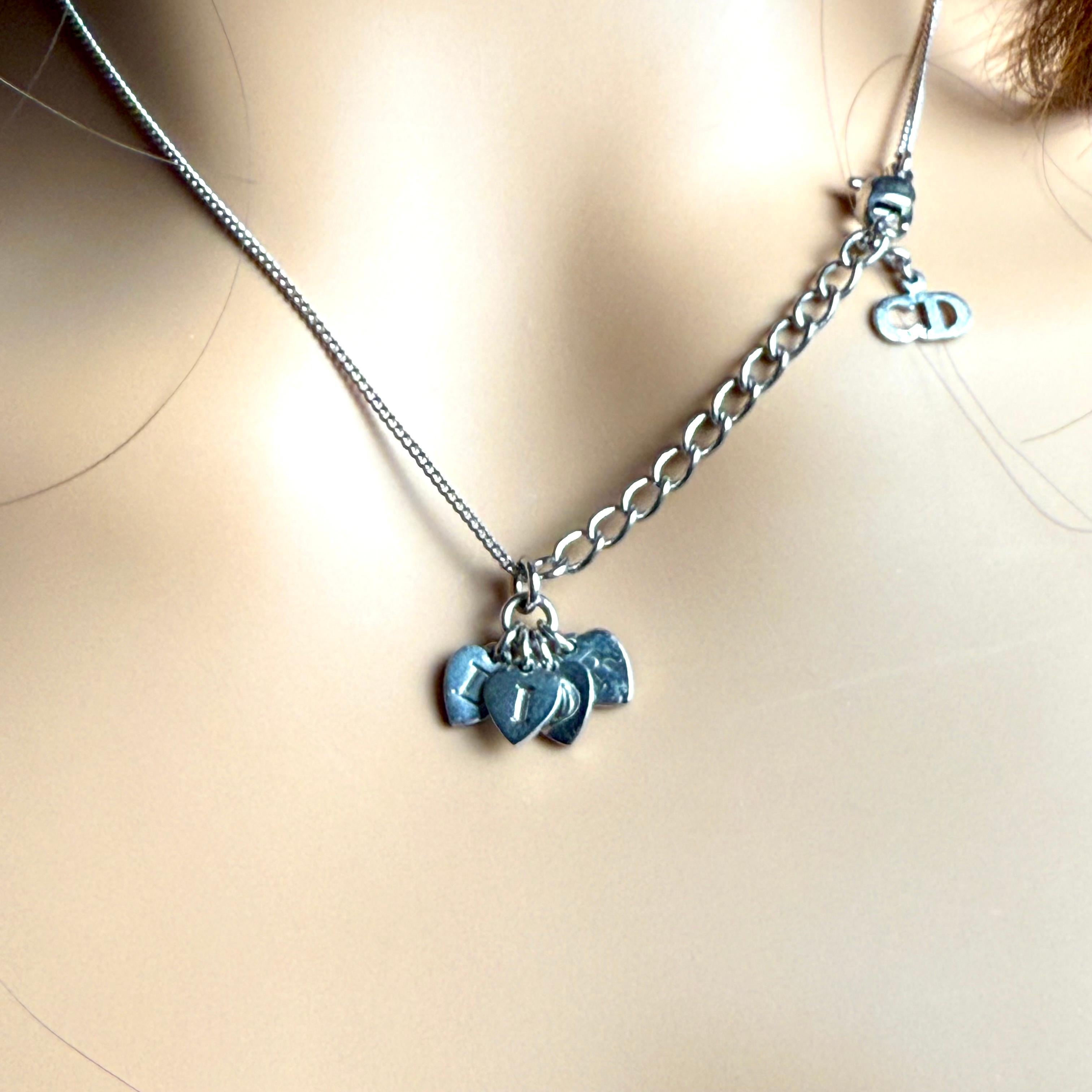 Vintage Christian Dior “DIOR” Charm Necklace 20 Inches For Sale 6