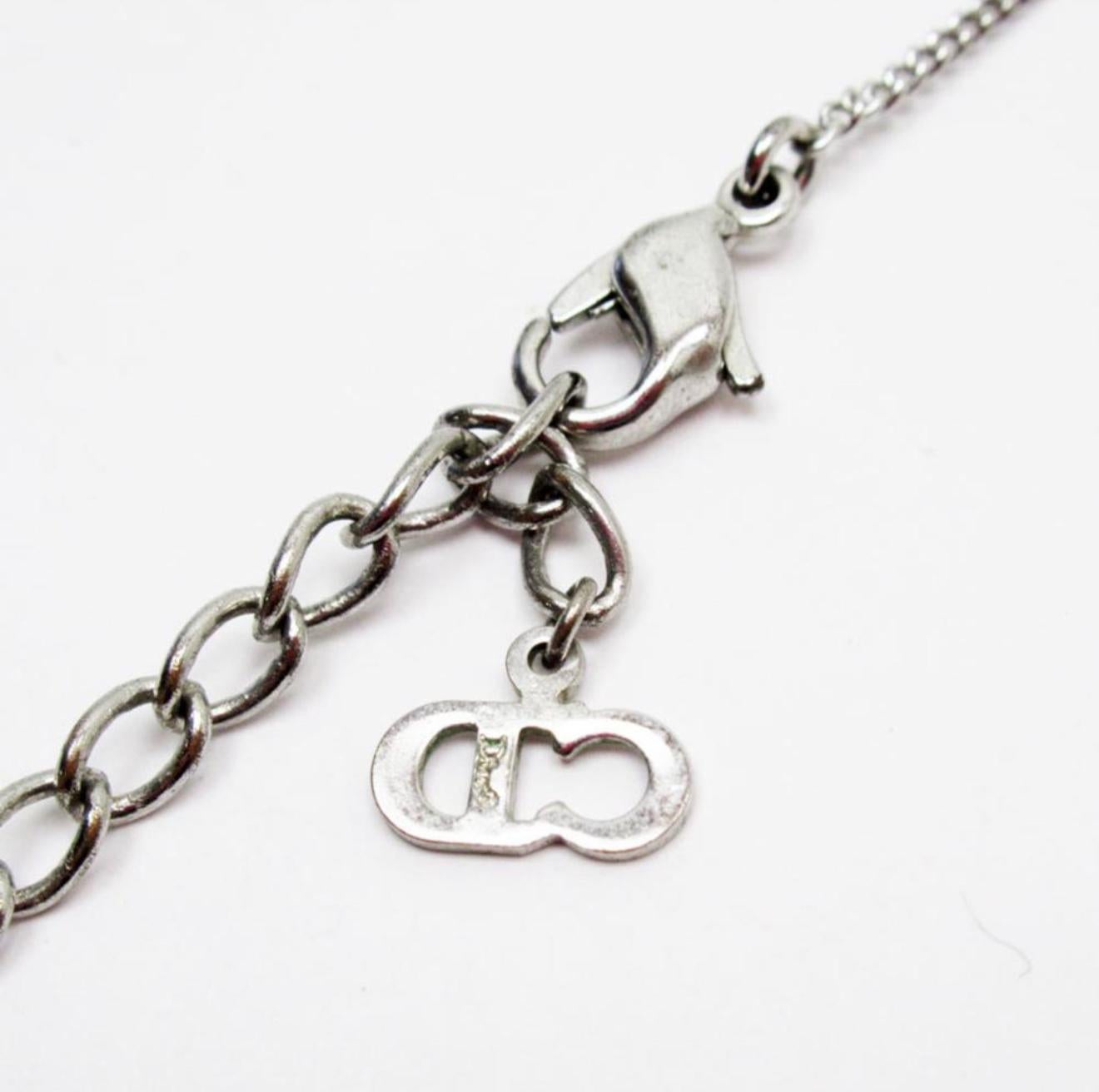 Vintage Christian Dior “DIOR” Charm Necklace 20 Inches For Sale 9