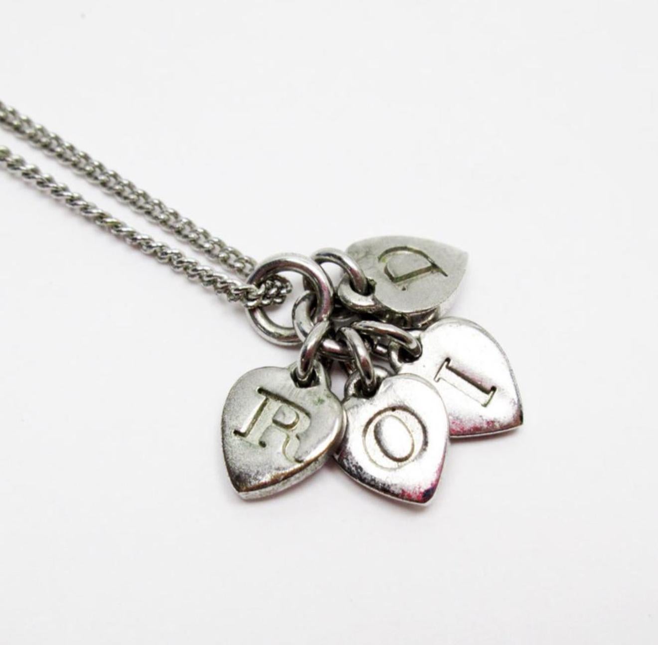 Vintage Christian Dior “DIOR” Charm Necklace 20 Inches For Sale 1
