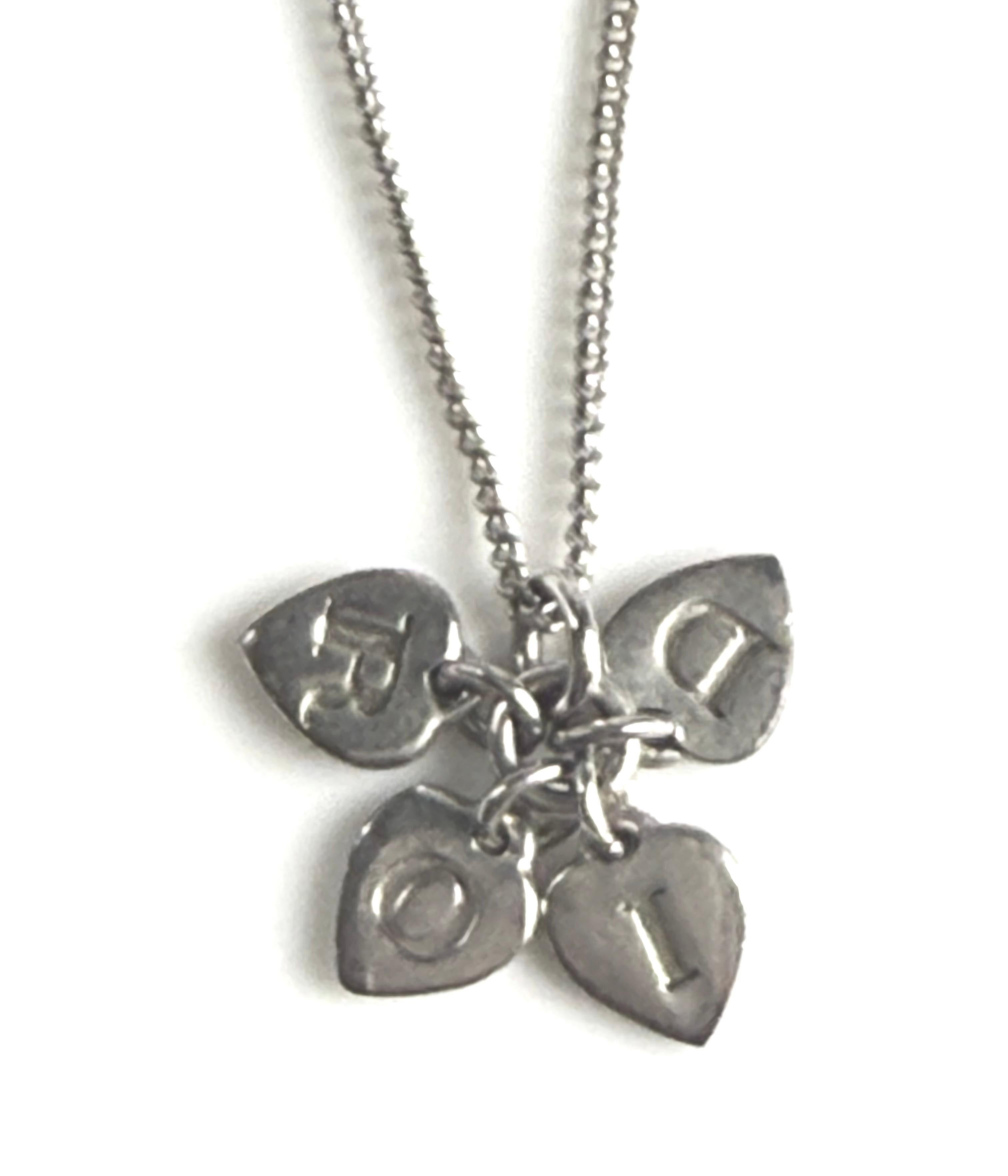 Vintage Christian Dior “DIOR” Charm Necklace 20 Inches For Sale 3