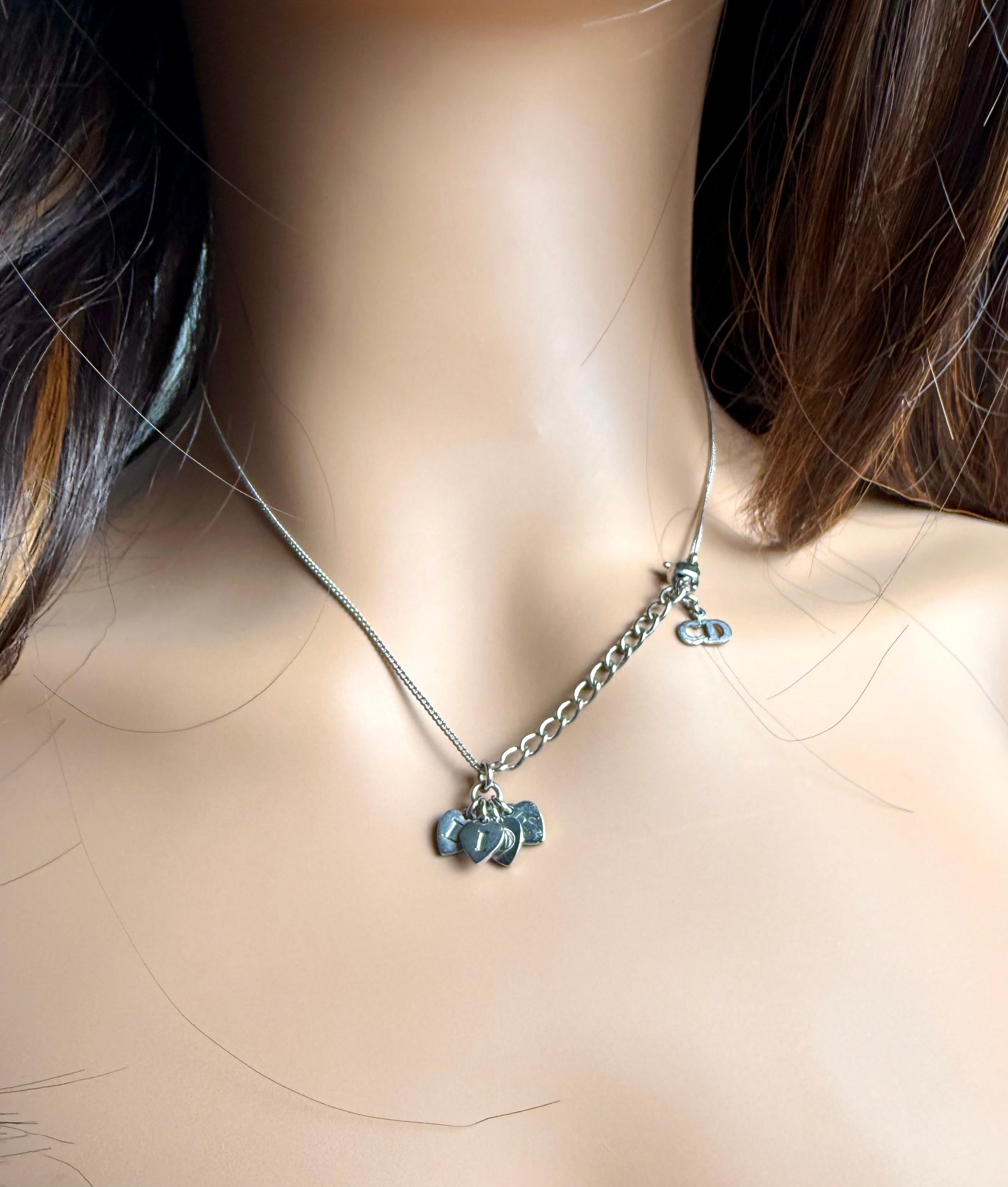 Vintage Christian Dior “DIOR” Charm Necklace 20 Inches For Sale 4