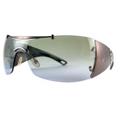Vintage Christian Dior Diorito 2 Blasen-Wickel-Sonnenbrille Herbst 2000 Y2K