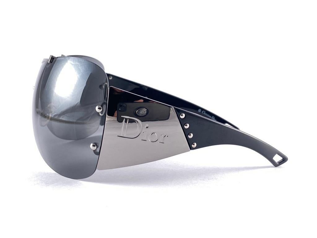 Vintage Christian Dior DIORITO Extra Large Wrap Galliano Sunglasses 2000'S  Y2K In New Condition For Sale In Baleares, Baleares