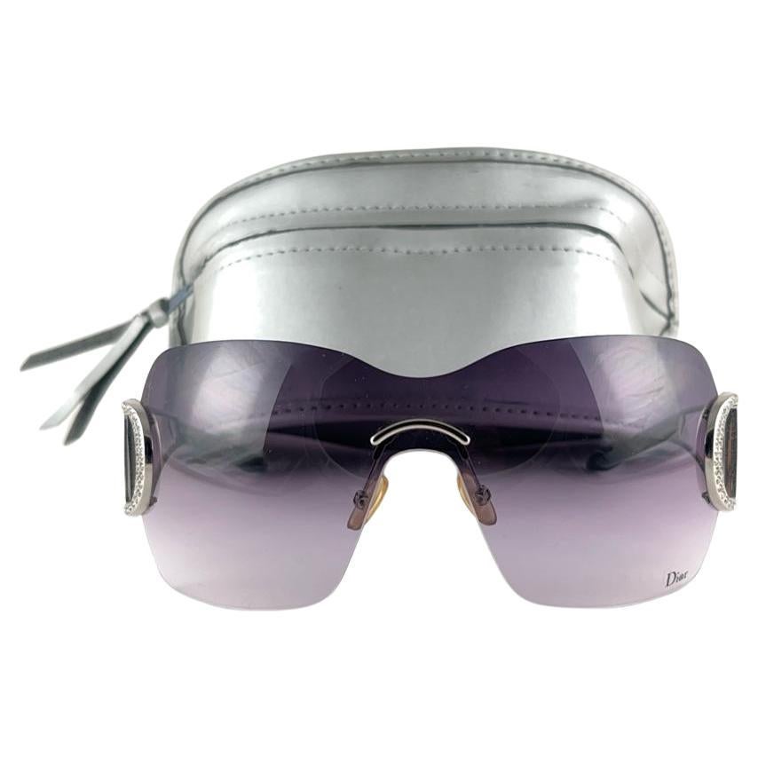 Vintage Christian Dior Diorly 1 Bubble Silver Wrap Sunglasses Fall 2000 Y2K For Sale
