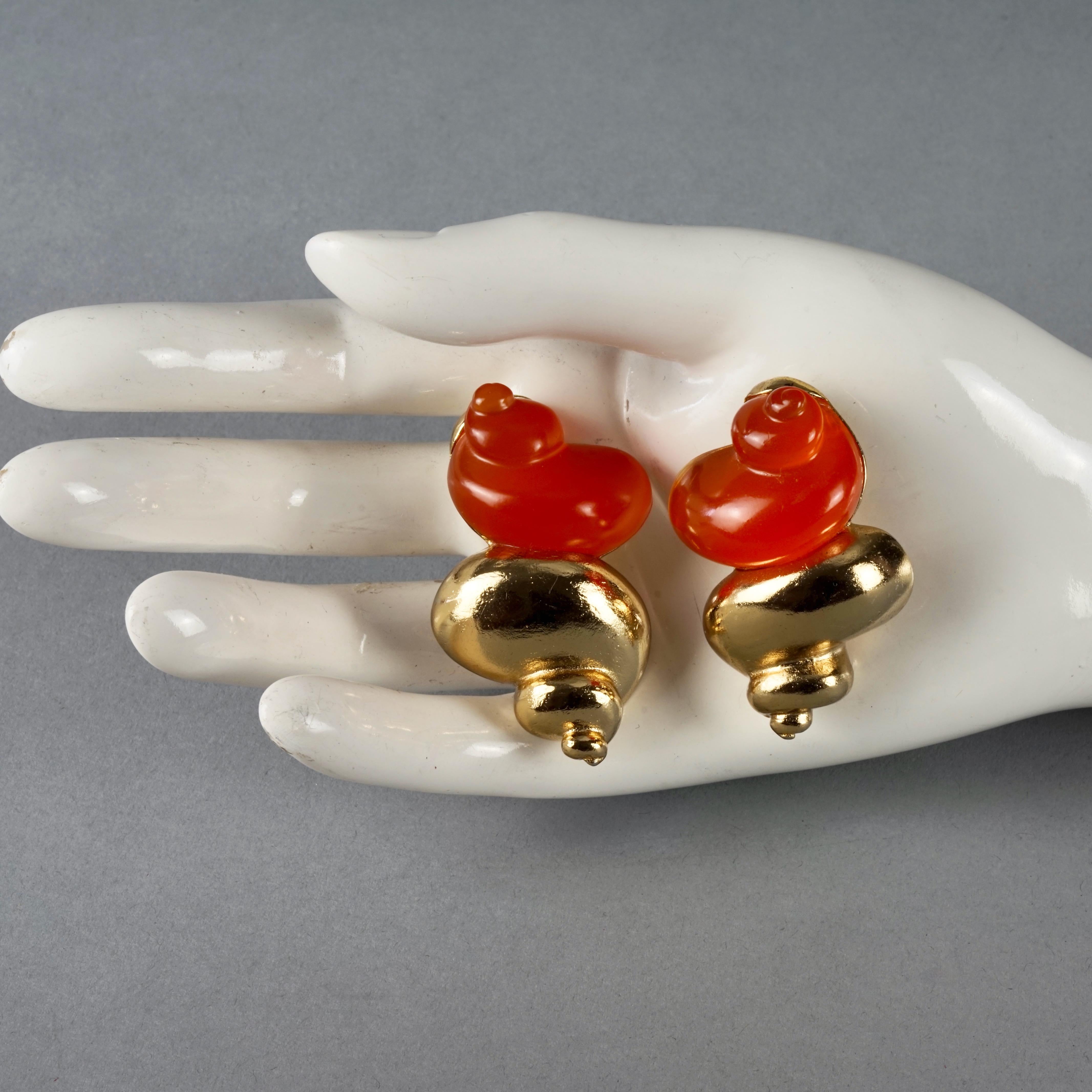 Vintage CHRISTIAN DIOR DUNE by Robert Goossens Shell Earrings For Sale 2