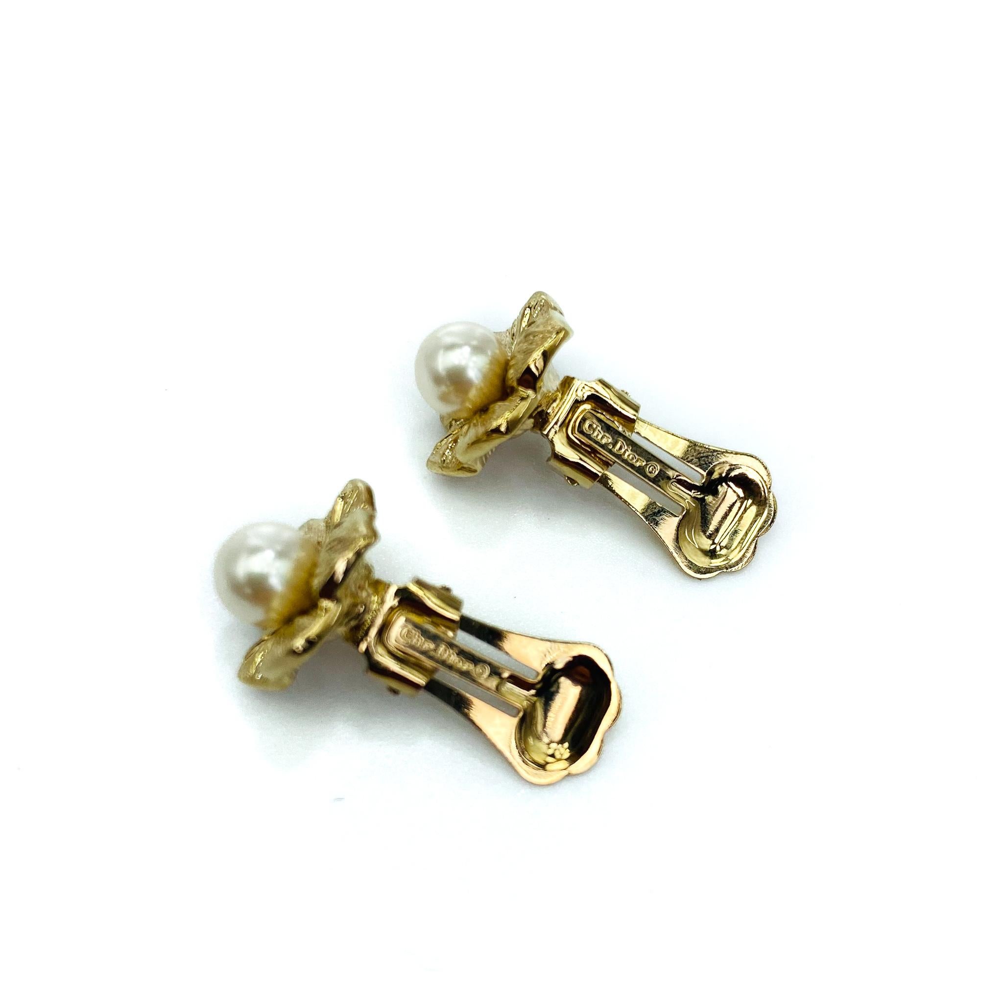 chr. dior clip on earrings