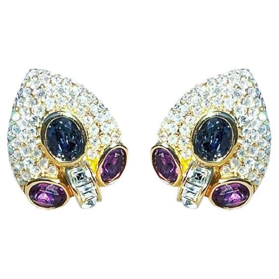 Vintage Christian Dior earrings Crystal and Montana swarovski cristal  For Sale