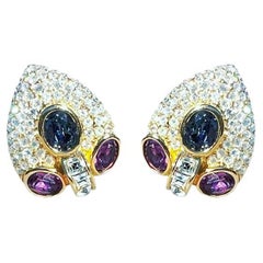Vintage Christian Dior earrings Crystal and Montana swarovski cristal 
