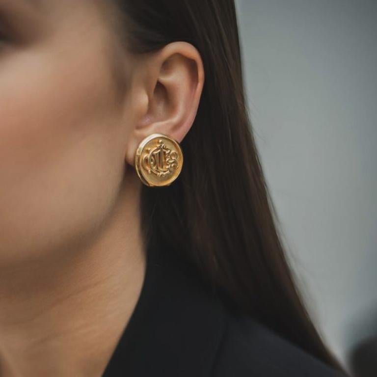 dior monogram earrings