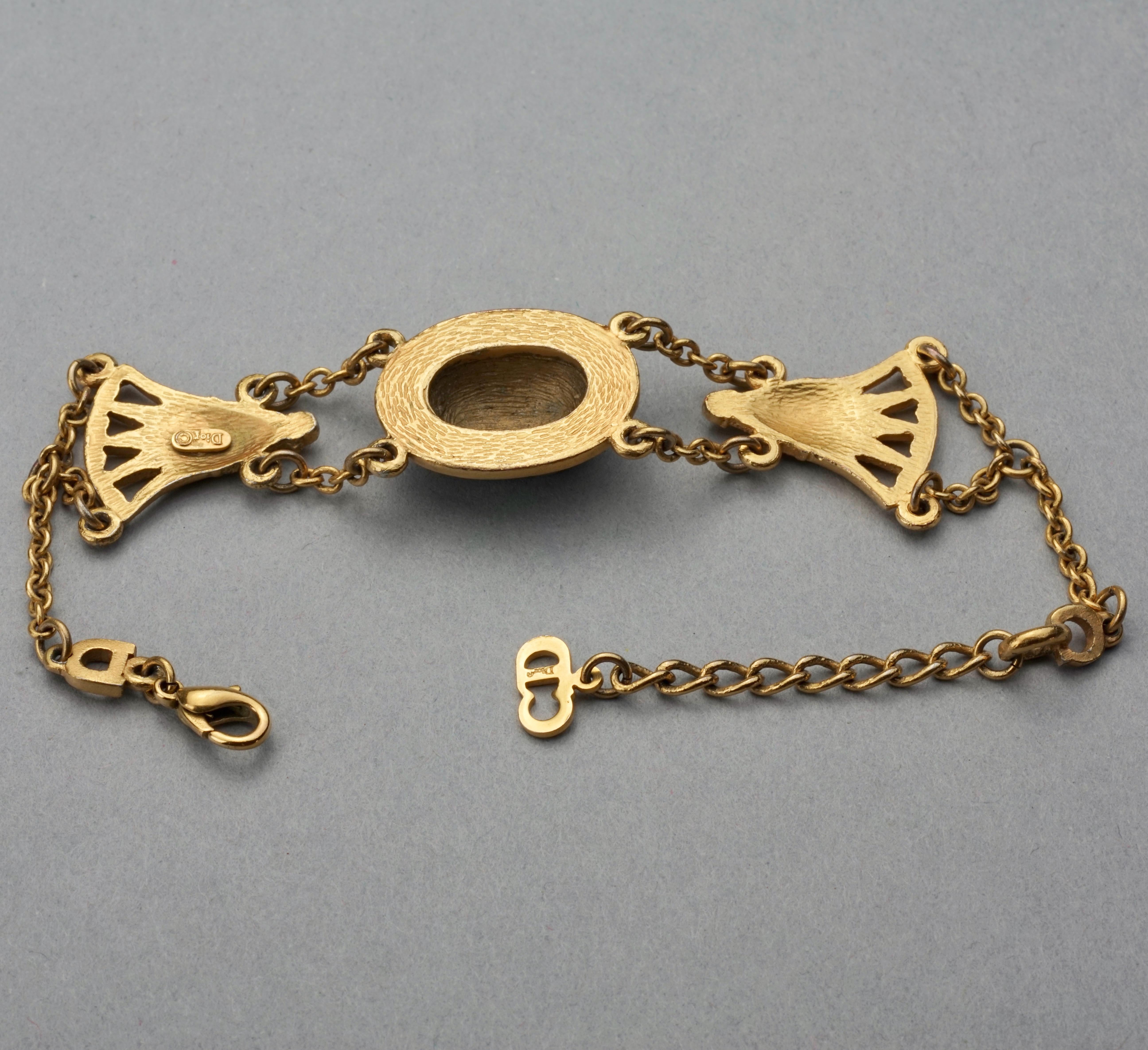 Vintage CHRISTIAN DIOR Egyptian Revival Scarab Chain Bracelet 1