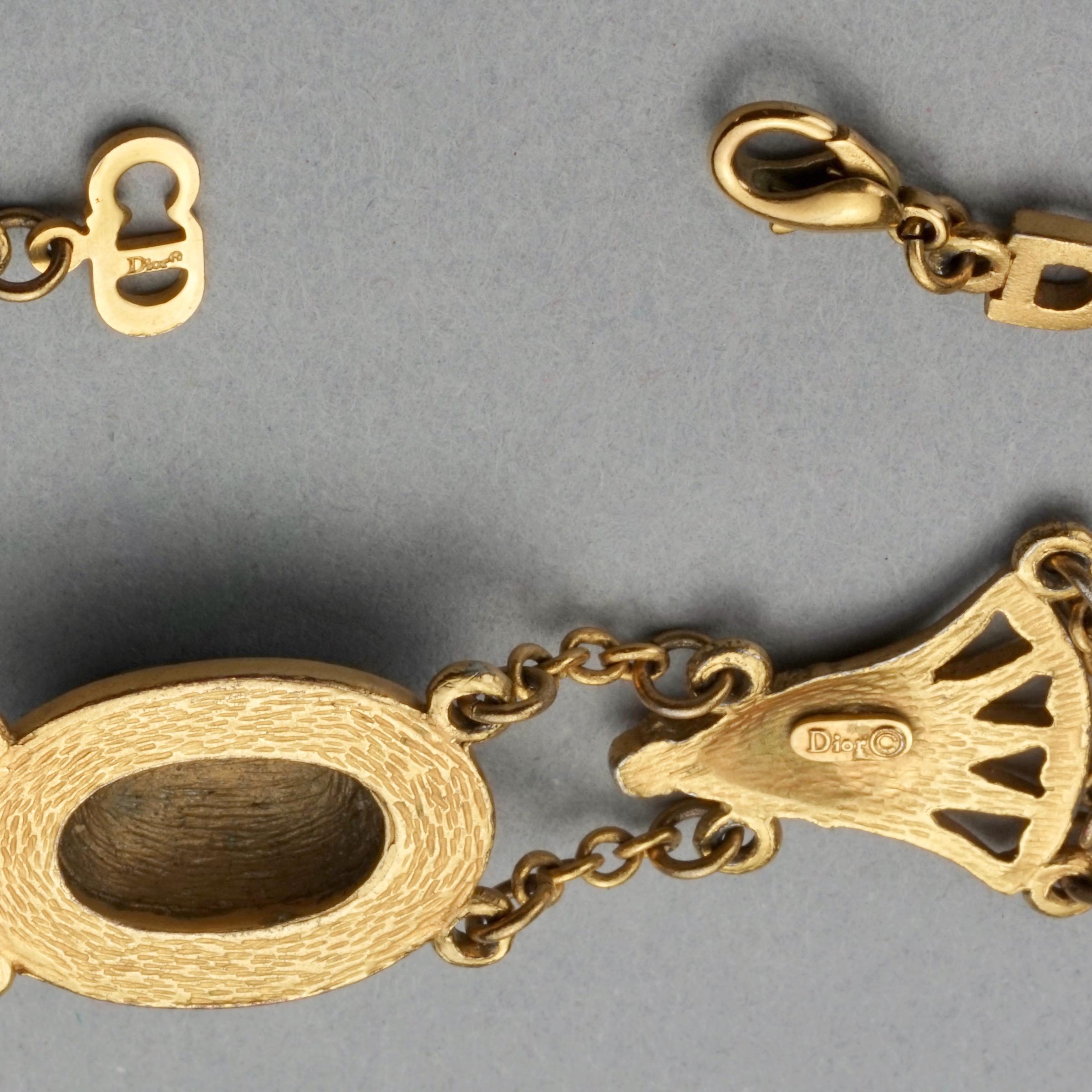 Vintage CHRISTIAN DIOR Egyptian Revival Scarab Chain Bracelet 2