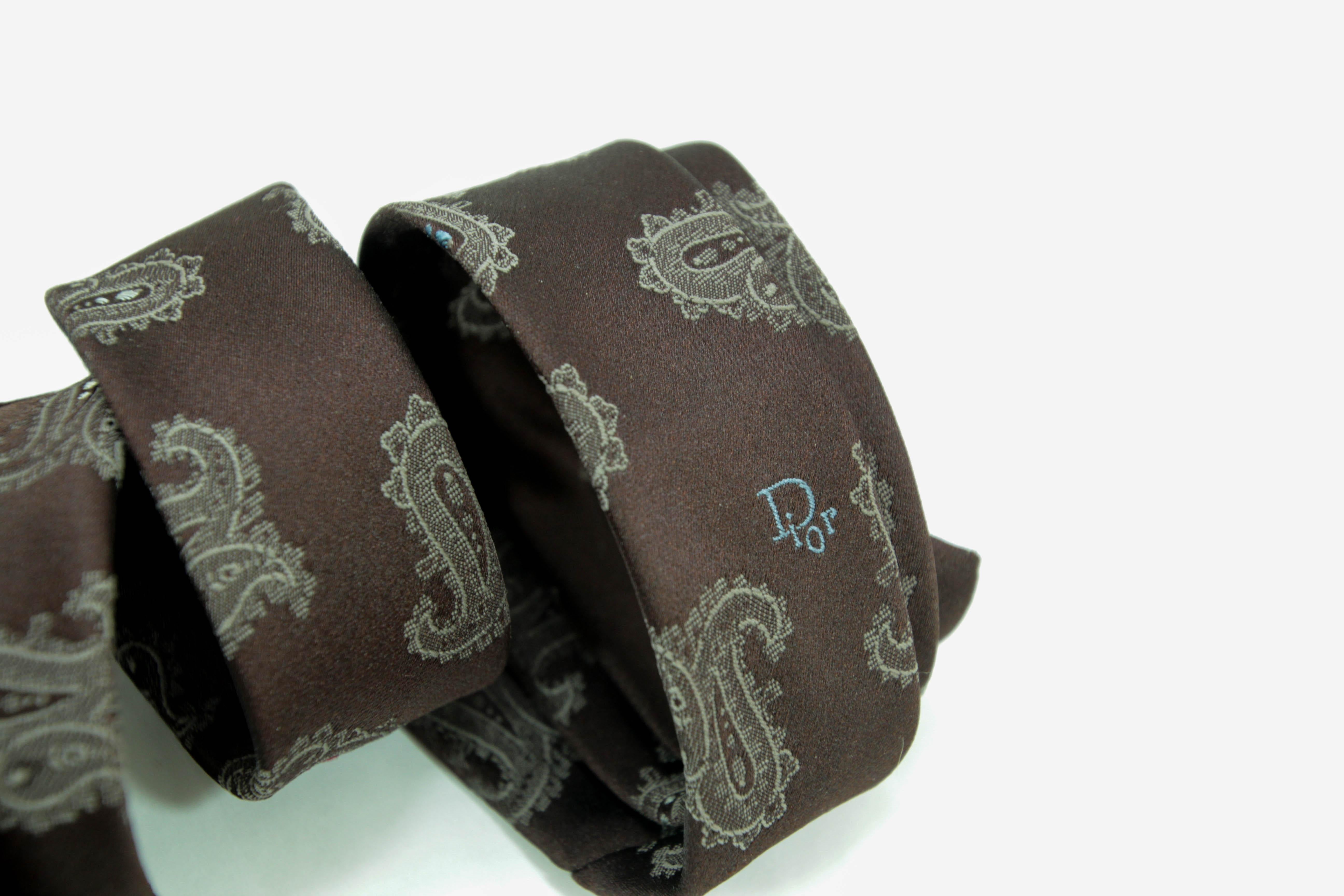 Cravate Vintage Christian Dior Elegance Classic 1980 en vente 5