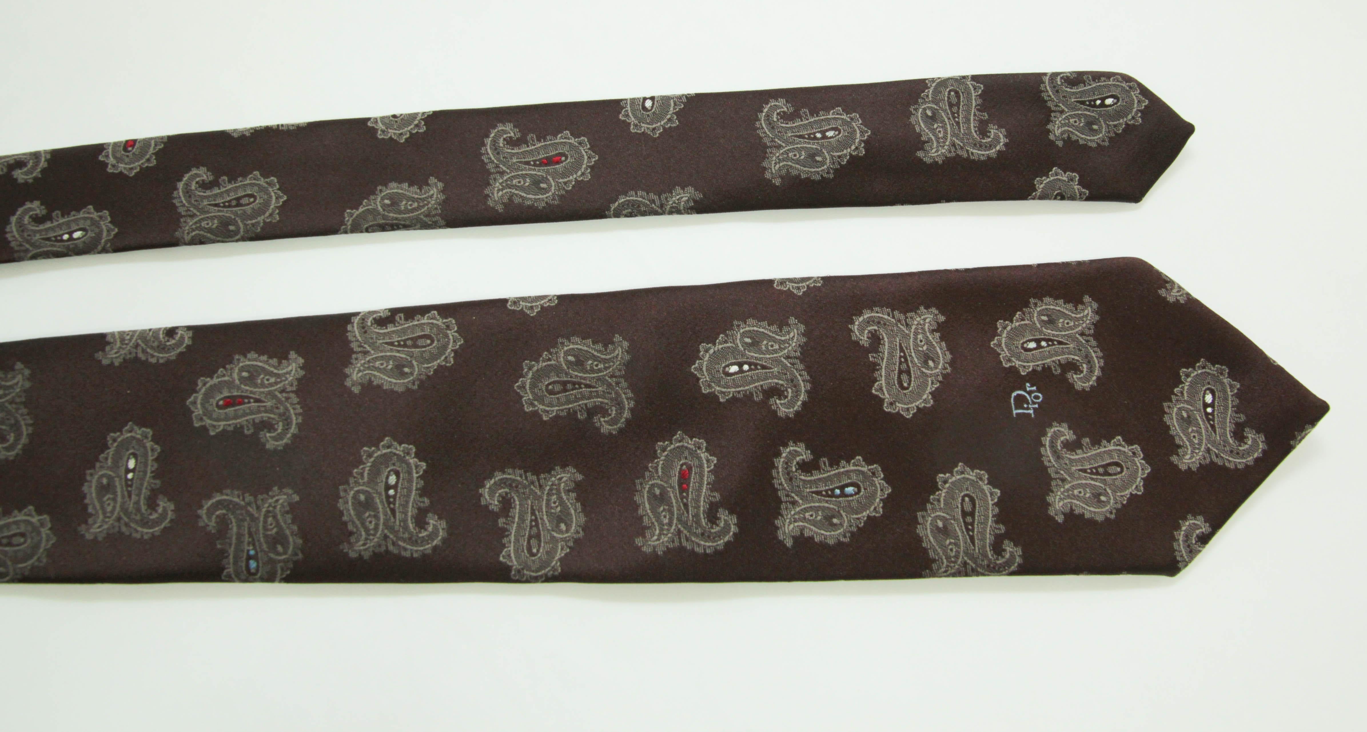 Cravate Vintage Christian Dior Elegance Classic 1980 en vente 8