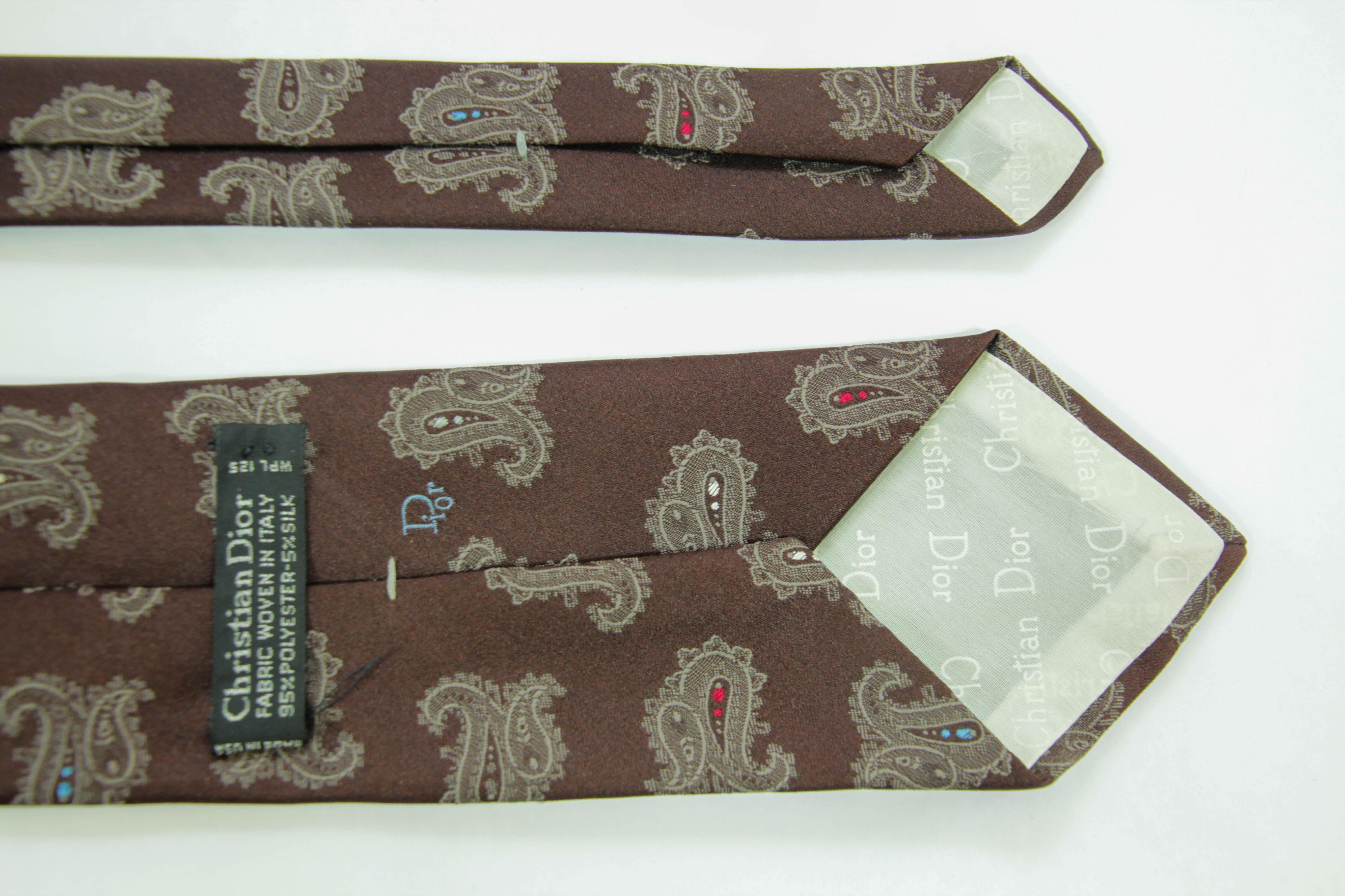 Cravate Vintage Christian Dior Elegance Classic 1980 en vente 9