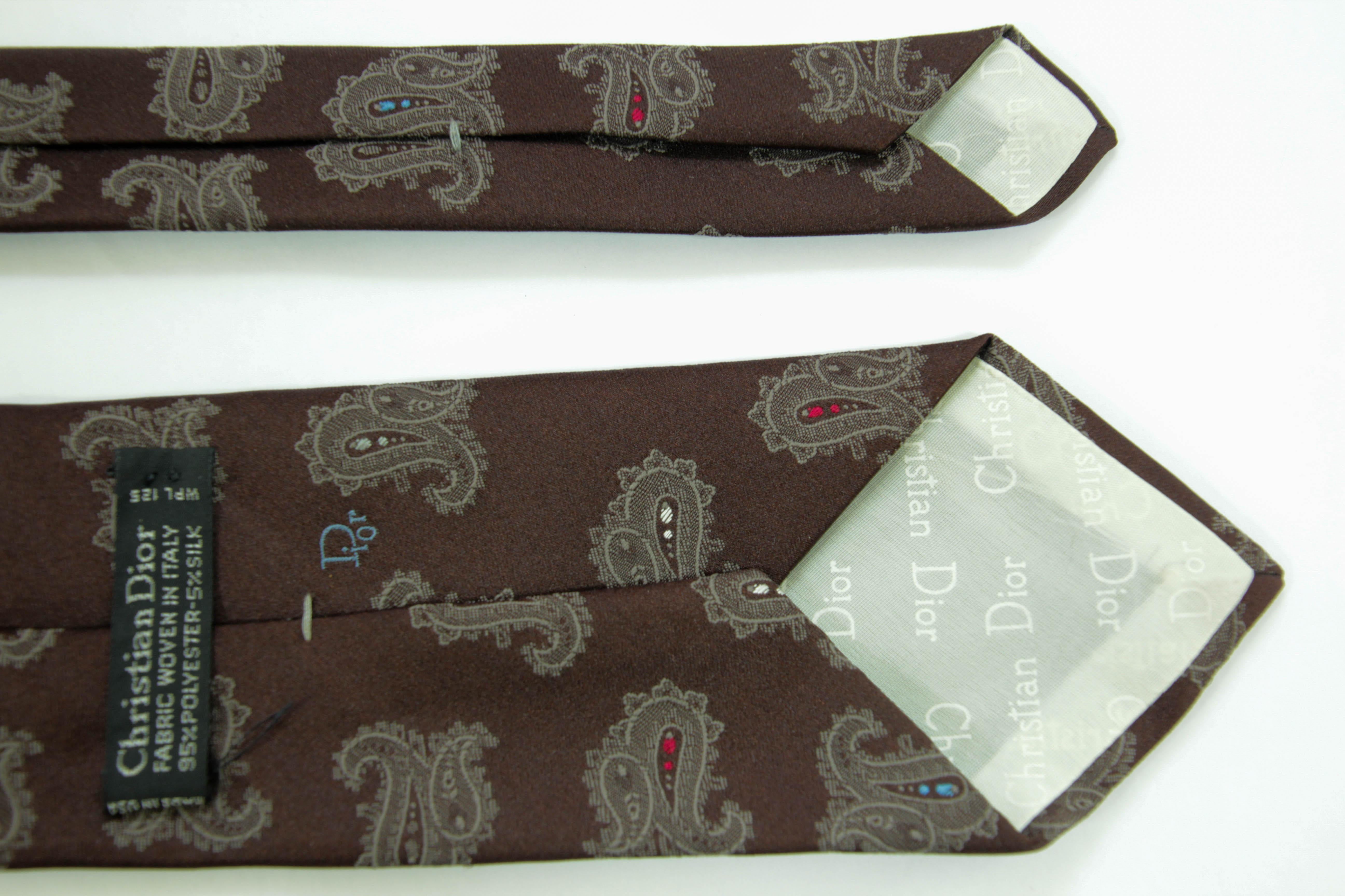 Cravate Vintage Christian Dior Elegance Classic 1980 en vente 10