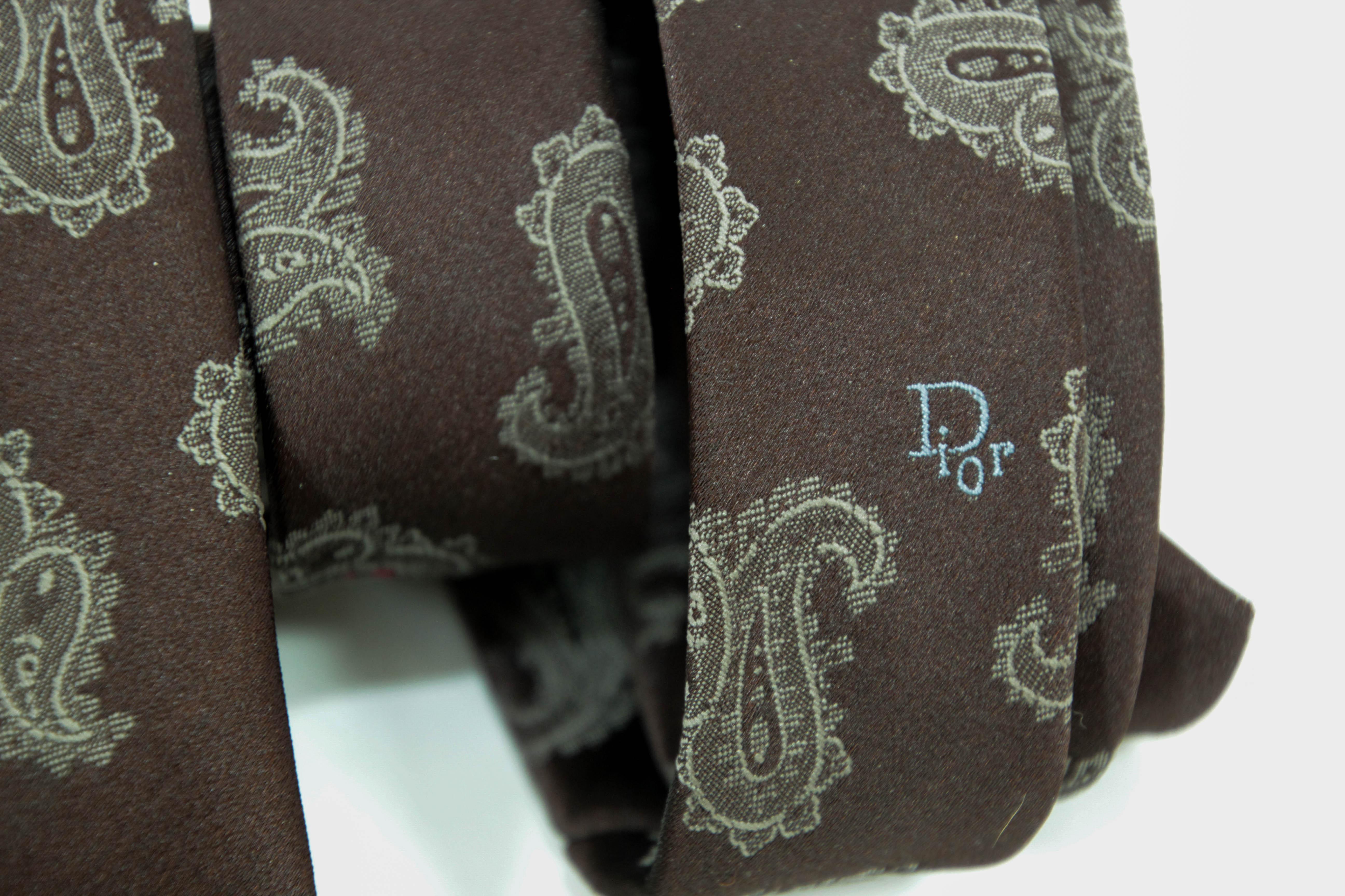 Cravate Vintage Christian Dior Elegance Classic 1980 en vente 4