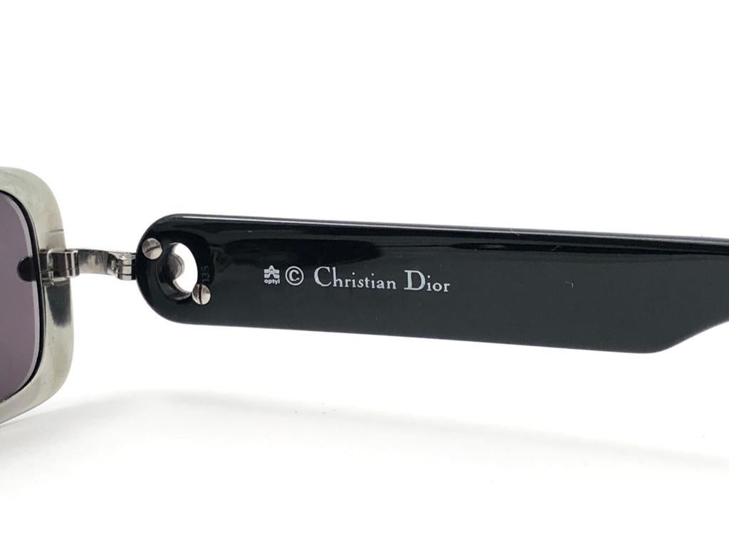 Vintage Christian Dior Eva 24D Small Grey Optyl Sunglasses 1990 For Sale 1