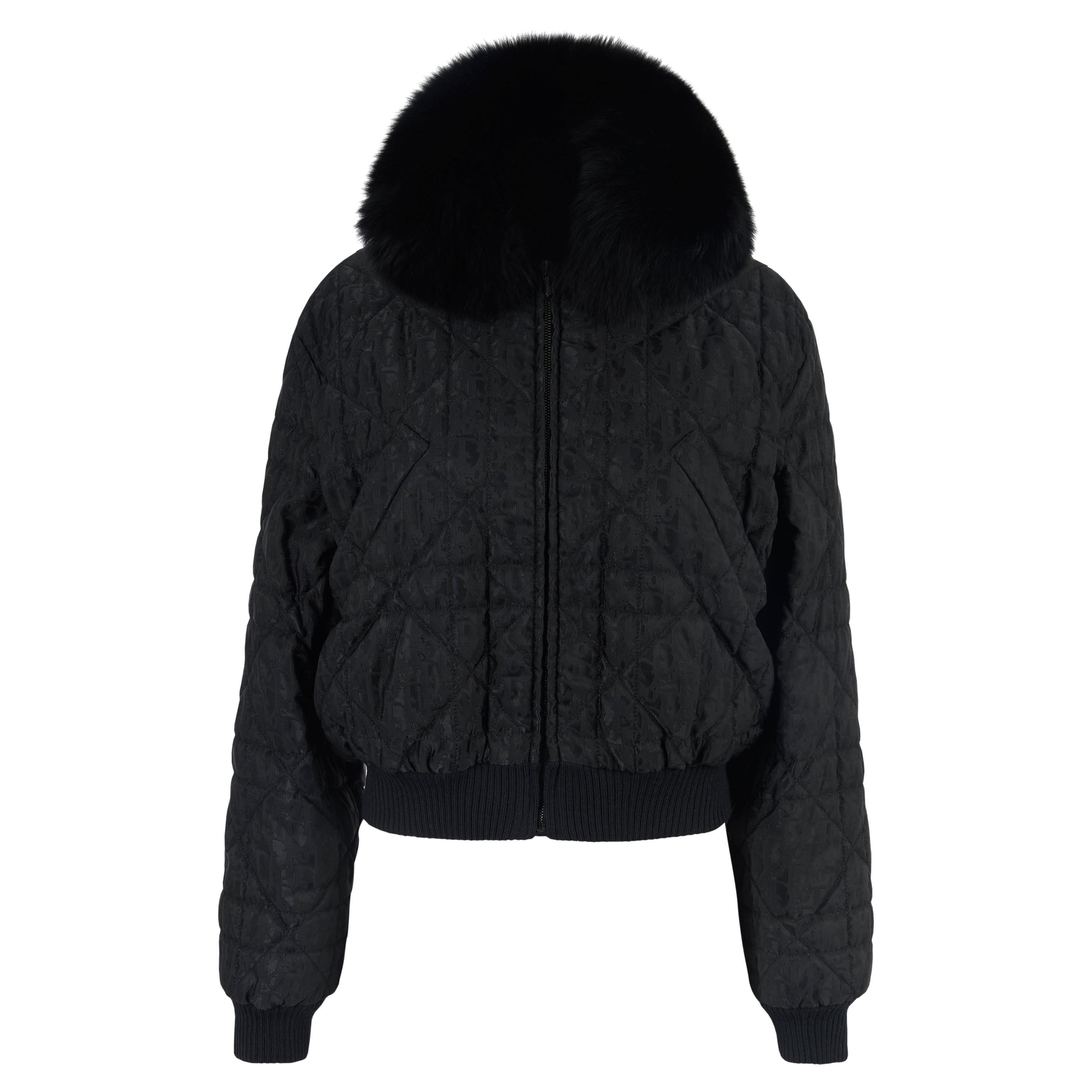 Vintage Christian Dior F/W 1998 Christian Dior Black Cannage quilt Bomber