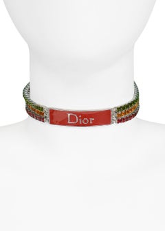 Christian Dior Choker fantaisie vintage en strass Rasta