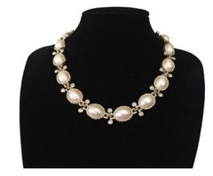 Vintage Christian Dior Faux Pearl Chunky Statement Necklace