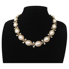 Vintage Christian Dior Faux Pearl Chunky Statement Necklace