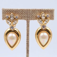 Vintage Christian Dior Faux Pearl Earrings 1990s