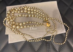 Vintage Christian Dior Faux Pearl Layered Necklace