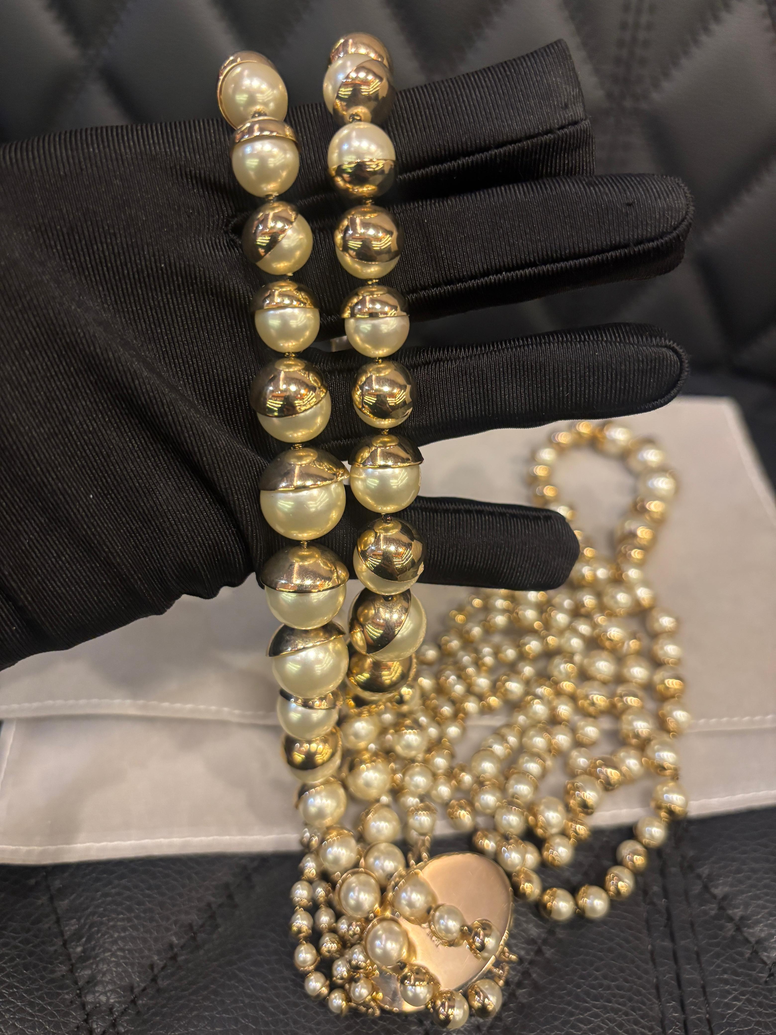 Women's Vintage Christian Dior Faux Pearl Layered Necklace For Sale