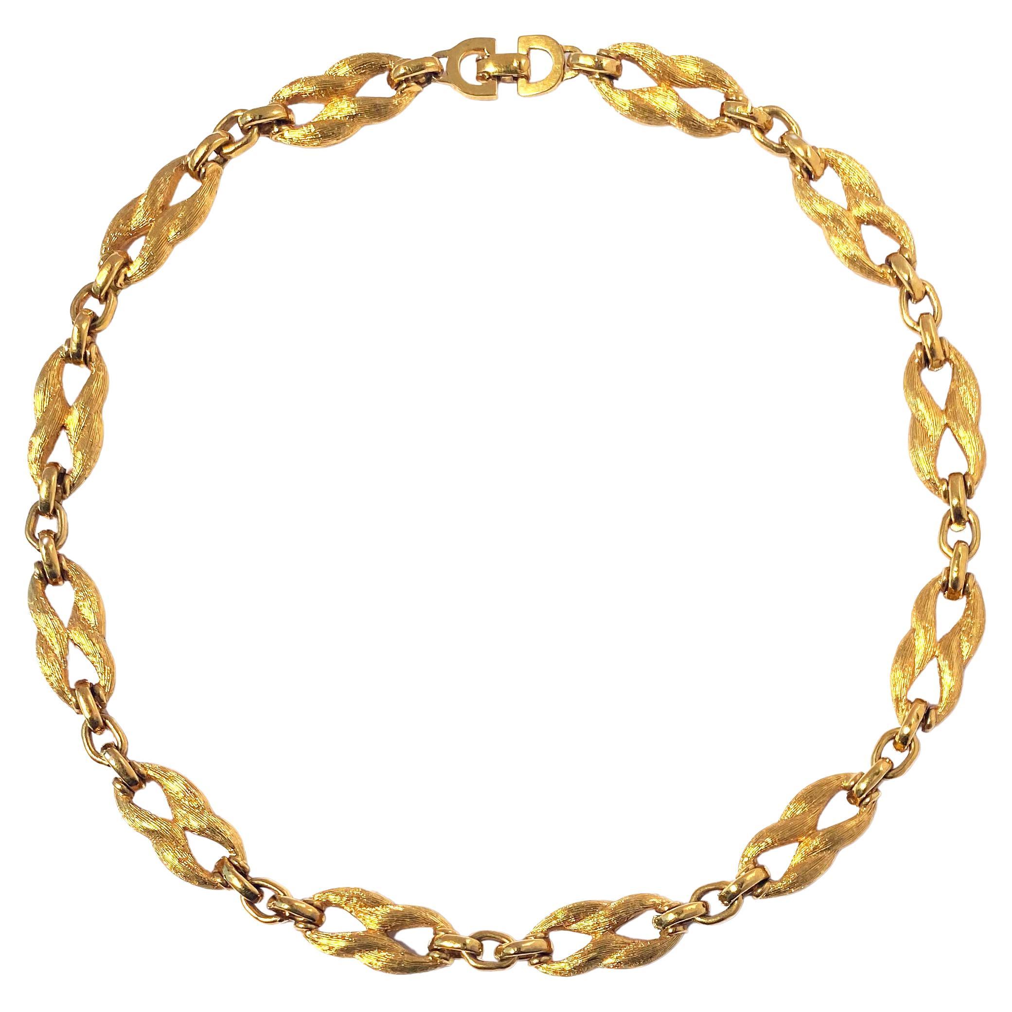 Vintage Christian Dior Figure 8 Chain Link Necklace, 1960s For Sale