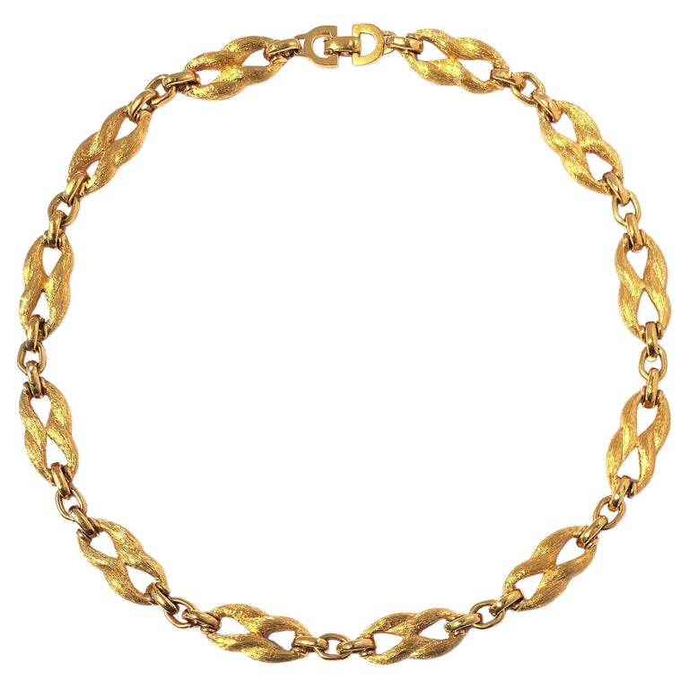 Christian Dior Knot Necklace Gold Cable & Chain Link