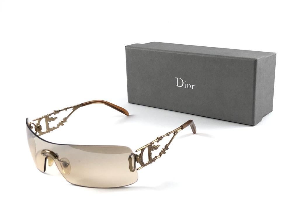 Gray Vintage Christian Dior Fire Wrap Galliano Era Sunglasses Fall 2000 Y2K