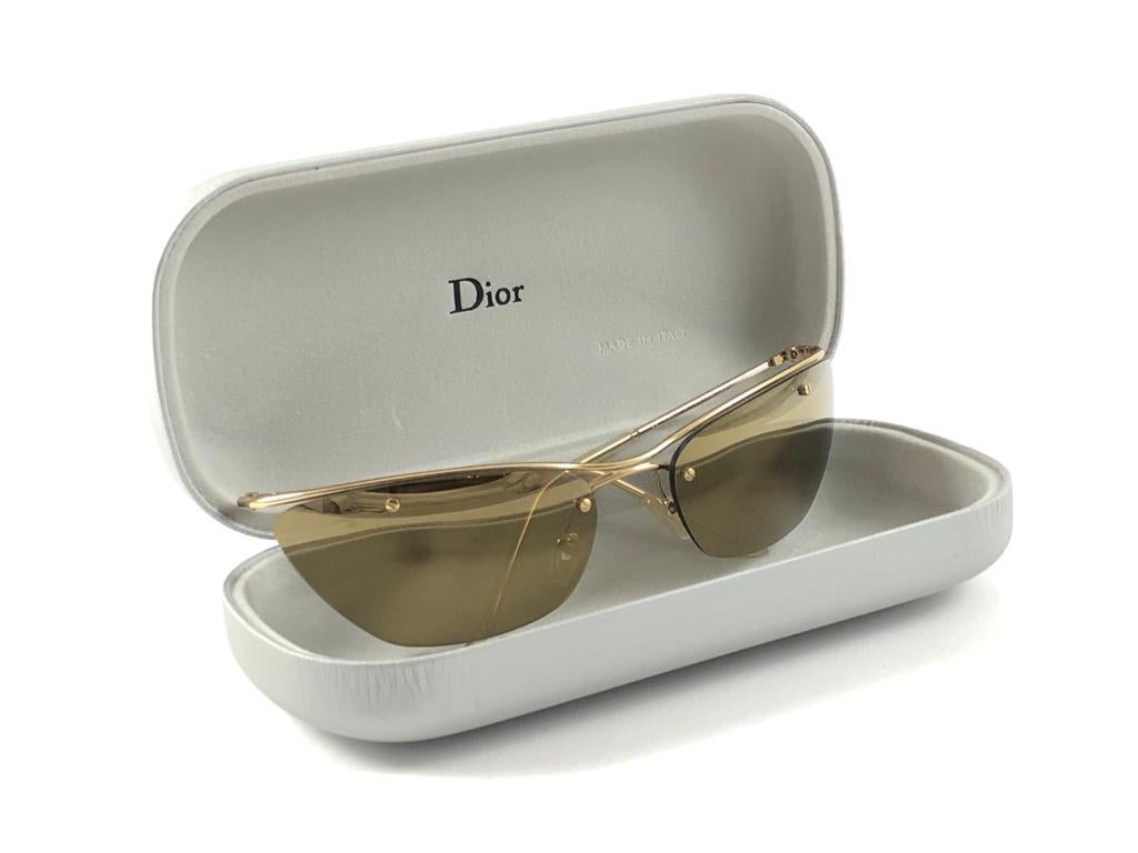 Vintage Christian Dior FLASH Wickel-Sonnenbrille aus Gold 2000 Y2K im Angebot 6