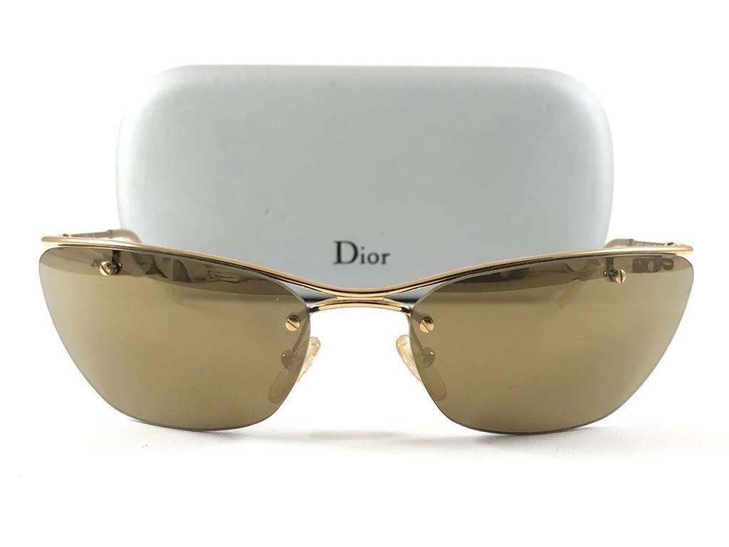 Vintage Christian Dior FLASH Wickel-Sonnenbrille aus Gold 2000 Y2K im Angebot 7