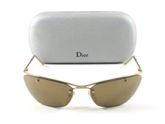 Vintage Christian Dior FLASH Wrap Gold Sunglasses 2000 Y2K