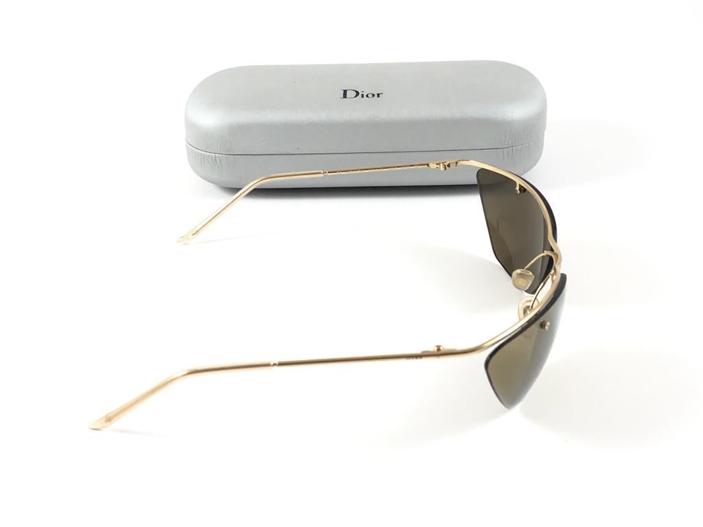 Christian Dior FLASH Wrap Gold Sunglasses 2000 Y2K en vente 3