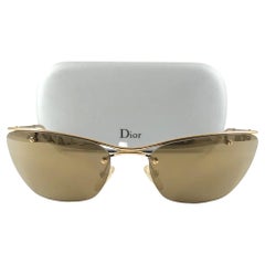 Christian Dior FLASH Wrap Gold Sunglasses 2000 Y2K