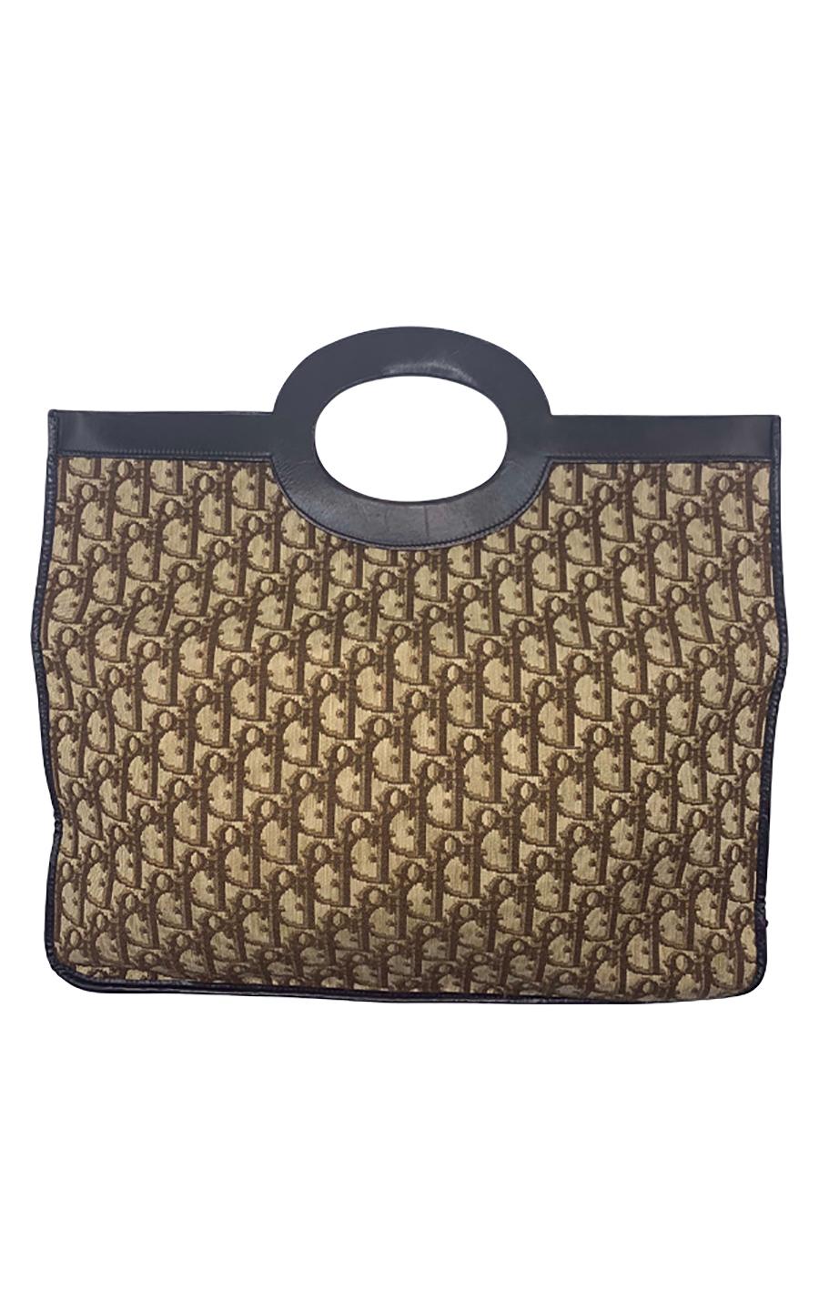 Vintage Christian Dior Fold Over Monogram Clutch Bag
