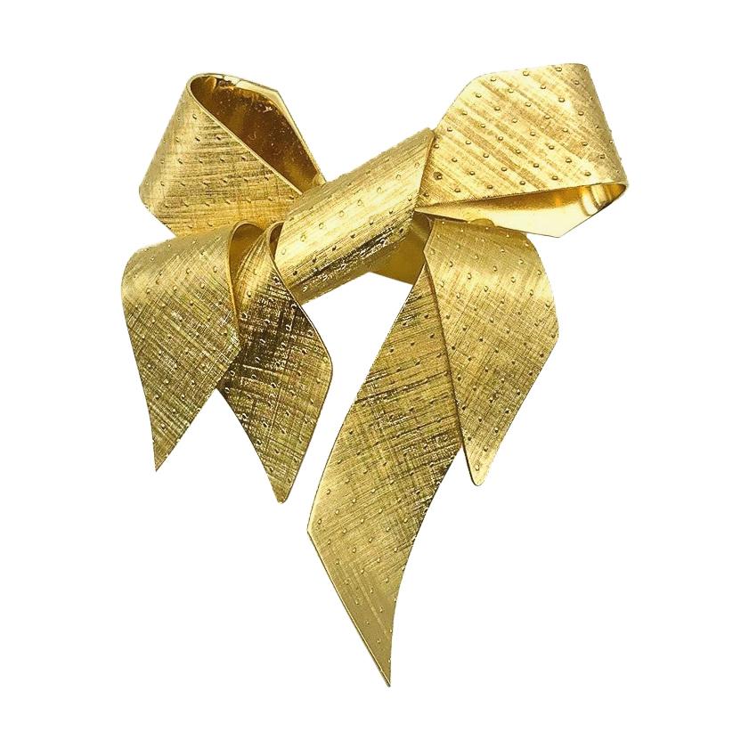Vintage Christian Dior Gigantic Three Dimensional Bow Brooch 1970s For Sale