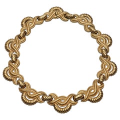 Vintage CHRISTIAN DIOR Gilt Knotted Rope Necklace