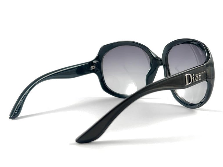 Vintage Christian Dior " GLOSSY " Dark Grey Oversized Sunglasses 2000's  Italy For Sale at 1stDibs