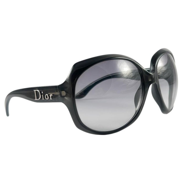 Vintage Christian Dior " GLOSSY " Dark Grey Oversized Sunglasses 2000's  Italy For Sale at 1stDibs