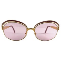 Vintage Christian Dior Gold & Burgundy Sunglasses Made in Austria