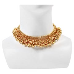 Vintage Dior Gold-Choker-Halskette im Vintage-Stil mit baumelnden Kugeln, um 2000
